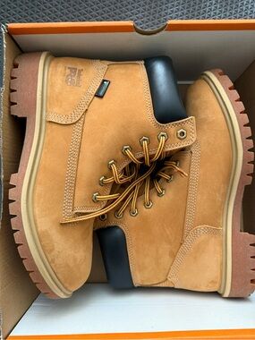 Timberland PRO Wheat/Tan Work Boots with Black Collar
